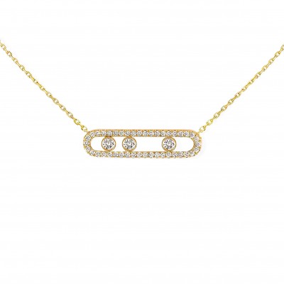 MESSIKA PARIS MOVE PAVÉ YELLOW GOLD DIAMOND NECKLACE 
